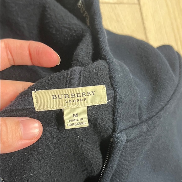 Burberry Navy Zip-Up Hooded Sweatshirt - Picture 4 of 9